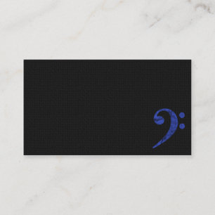 Affärskortet Bass Clef Symbol Blue Musician Visitkort