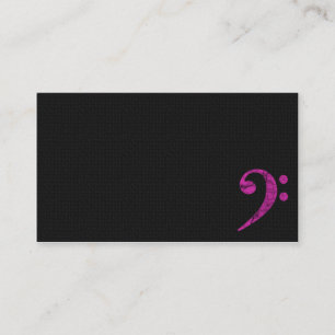 Affärskortet Bass Clef Symbol Fuschia Musician Visitkort