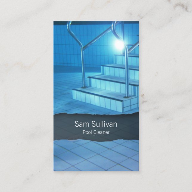 Affärskortet Bassäng Cleaner Clear Blue Bassäng Va Visitkort (Framsida)