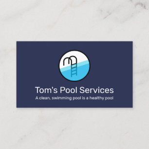 Affärskortet Bassäng Städning Service Logotyp Visitkort
