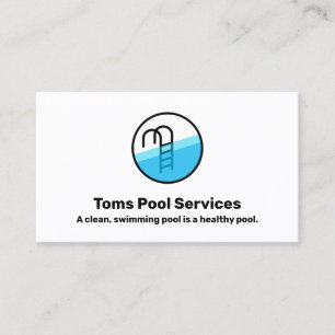 Affärskortet Bassäng Städning Service Logotyp Visitkort