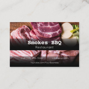 AFFÄRSKORTET BBQ Restaurant Grill Smoke Company Visitkort