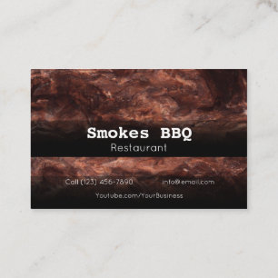 AFFÄRSKORTET BBQ Restaurant Grill Smoke Company Visitkort