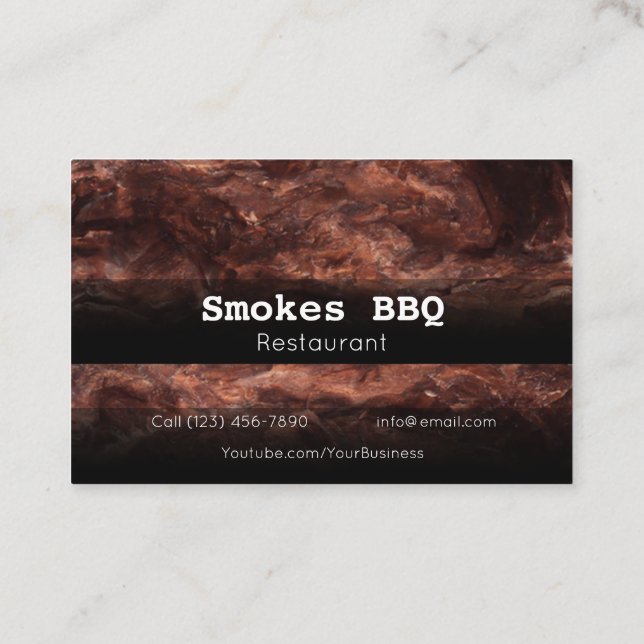 AFFÄRSKORTET BBQ Restaurant Grill Smoke Company Visitkort (Baksida)