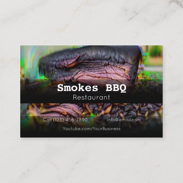 AFFÄRSKORTET BBQ Restaurant Grill Smoke Company Visitkort (Baksida)