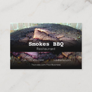 AFFÄRSKORTET BBQ Restaurant Grill Smoke Company Visitkort