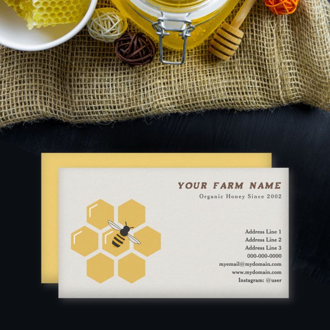 Affärskortet Be och Honeycomb Visitkort (Bee and Honeycomb Business Card)