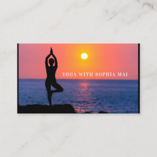 Affärskortet Beach Yoga Porträtt, Yoga Instructor Visitkort