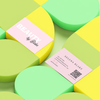 Affärskortet Beauty QR - Esthetician & Stylist Visitkort