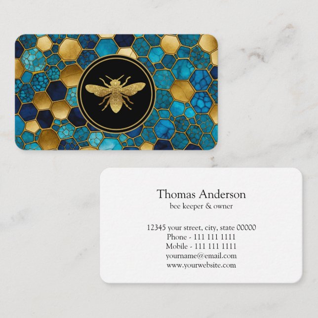 Affärskortet Bee Farm Bee Keeper Visitkort (Fram/baksida)