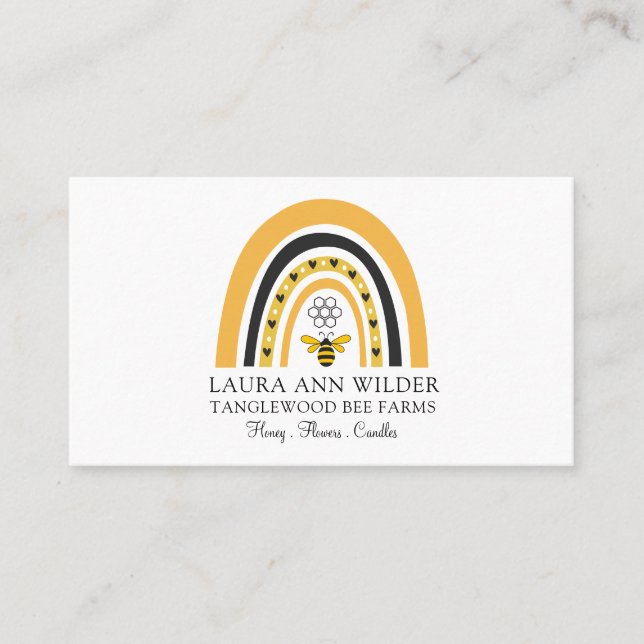 Affärskortet Bee Rainbow honey Products Visitkort (Framsida)