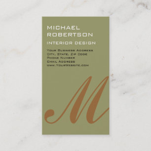 Affärskortet Beige Monogram Insida Designer Visitkort