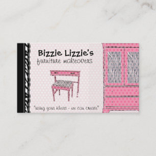 Affärskortet Bizzie Lizzie Zebra och Dots Visitkort