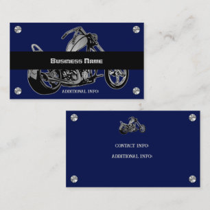 Affärskortet Black and Blue Motorcle Shop Visitkort