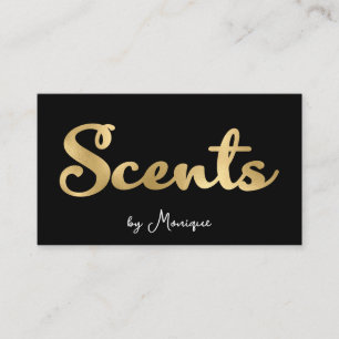 Affärskortet Black and Faux Guld Scents Visitkort