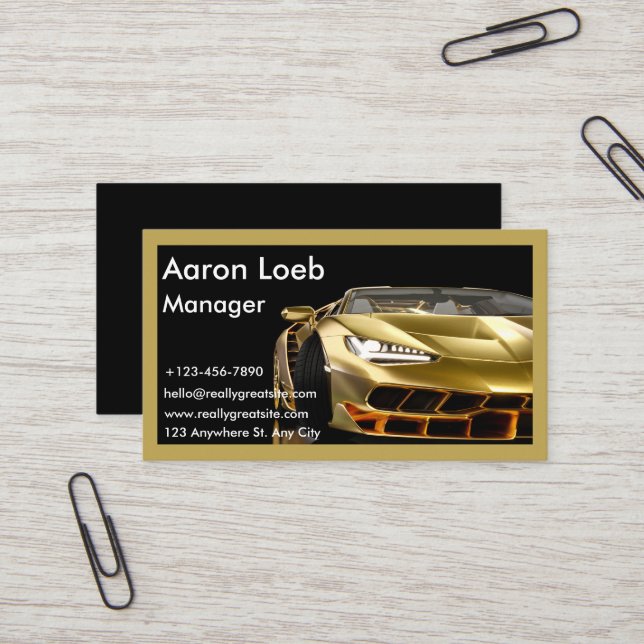 Affärskortet Black and Golden Automotive Visitkort (Fram/Back In Situ)