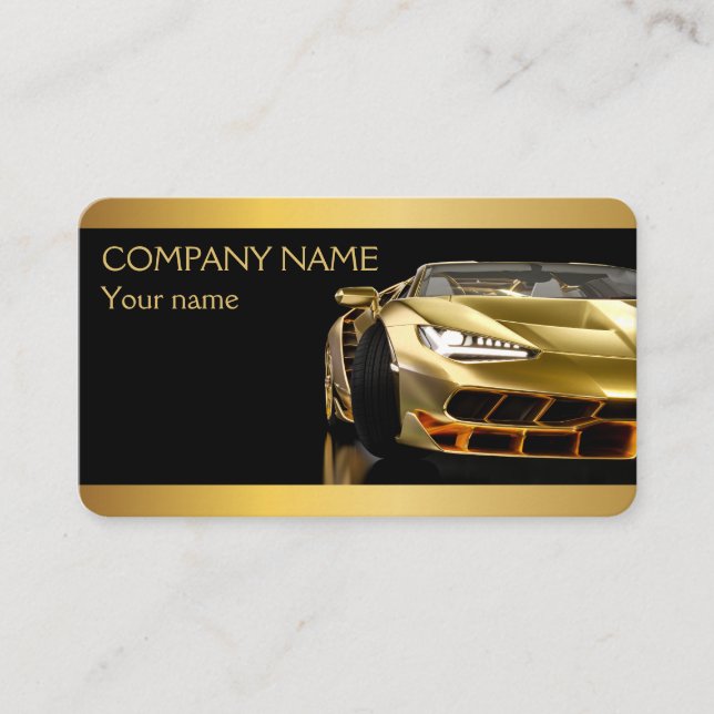 Affärskortet Black and Golden Automotive Visitkort (Framsida)