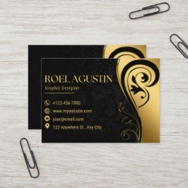 Affärskortet Black and Guld Elegant Company Visitkort