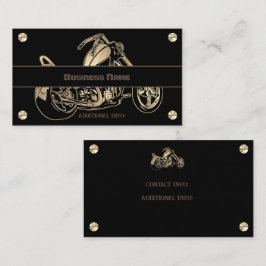 Affärskortet Black and Guld Motorcycle Shop Visitkort