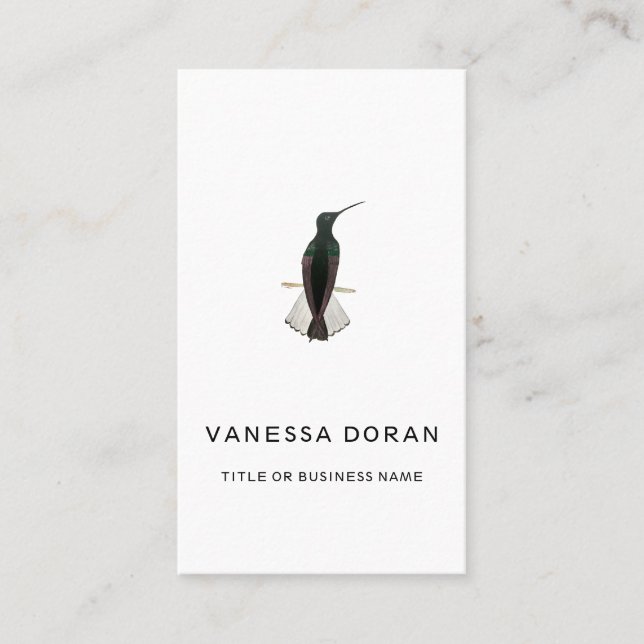 Affärskortet Black and White Hummingbird Visitkort (Framsida)