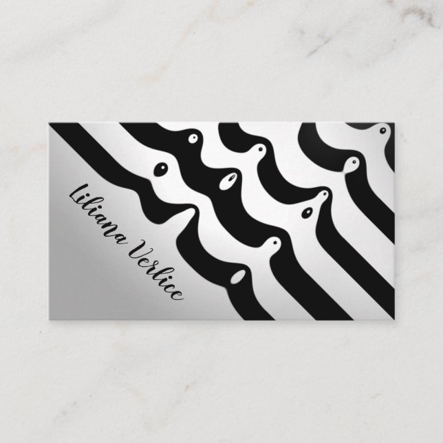 Affärskortet Black and White Zebra ränder Makeup Visitkort (Framsida)