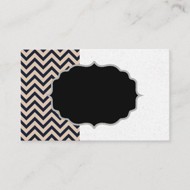 Affärskortet Black/Beige Chevron Grunge Visitkort (Framsida)