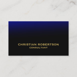 Affärskortet Black Blue Plain Modern Consultant Visitkort