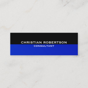 Affärskortet Black Blue Smala Modern Consultant Mini Visitkort