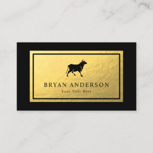 Affärskortet Black Bull - Faux Gold Foil Visitkort