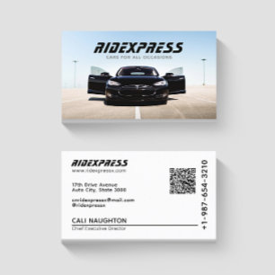Affärskortet Black Car Rental Service White Visitkort
