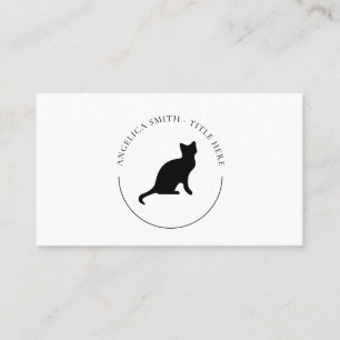 Affärskortet Black Cat Silhouette Logotyp Visitkort