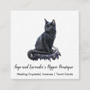 Affärskortet Black Cat Square Fyrkantigt Visitkort
