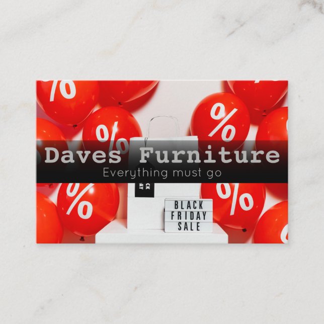 Affärskortet Black fredag Visitkort (Framsida)