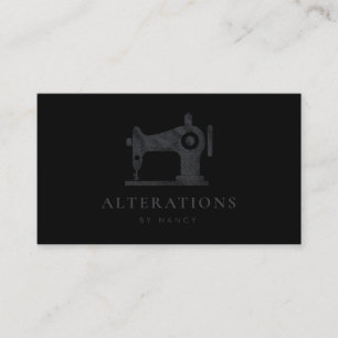 Affärskortet Black Glitter Sewing Maskin Visitkort