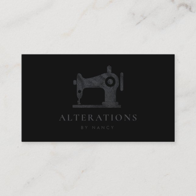 Affärskortet Black Glitter Sewing Maskin Visitkort (Framsida)