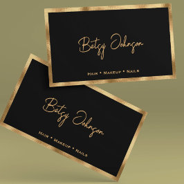 Affärskortet Black & Guld Faux Foil Visitkort