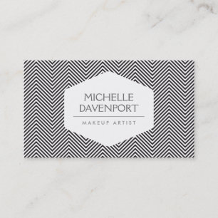 Affärskortet BLACK HERRINGBONE MÖNSTER Designer Visitkort