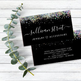 Affärskortet Black Holography Glitter
