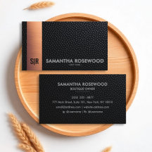 Affärskortet Black Leather & Ro Guld Elegance