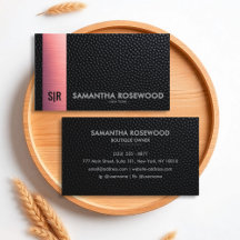 Affärskortet Black Leather & Ro Rosa Elegance