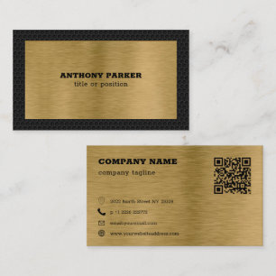 Affärskortet Black Metall Guld QR-kod Visitkort