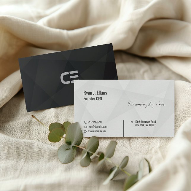 Affärskortet Black Modern Minimum Founder & CEO Visitkort (Skapare uppladdad)