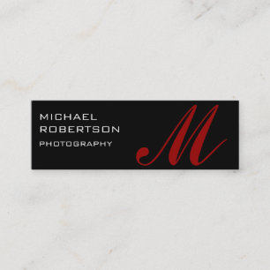 Affärskortet Black Monogram Plain Photograf Mini Visitkort