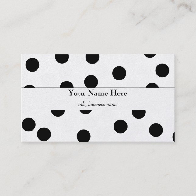 Affärskortet Black Polka Dot Visitkort (Framsida)
