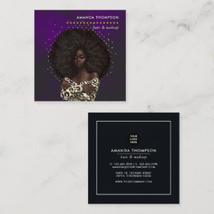 Affärskortet Black Queen Beauty Mode Square Fyrkantigt Visitkort