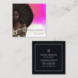 Affärskortet Black Queen Beauty Mode Square Fyrkantigt Visitkort