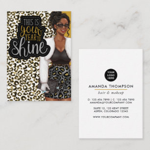 Affärskortet Black Queen Beauty Mode Square Visitkort