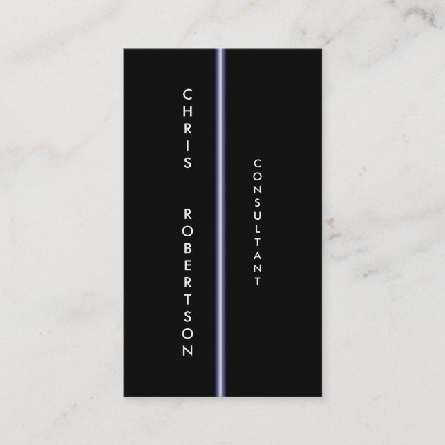 Affärskortet Black White Blue Attractive Charming Visitkort (Framsida)