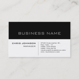 Affärskortet Black & White Grått Charming Manager Visitkort