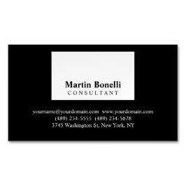 Affärskortet Black White Modernist Professionell Magnetiska Visitkort